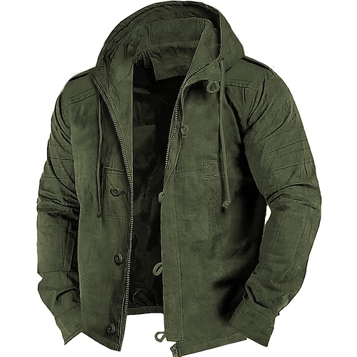 

Men's Hoodie Full Zip Hoodie Sherpa Linend Black Army Green Khaki Hooded Color Block Patchwork Sports & Outdoor Daily Holiday Vintage Streetwear Casual Fall & Winter Clothing Apparel Hoodies