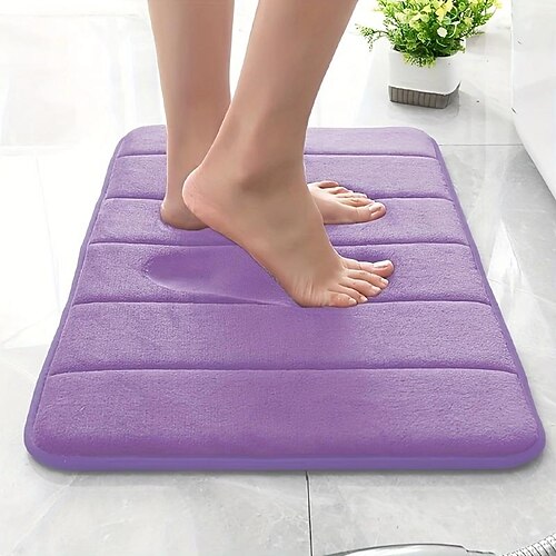 

Tapis antidérapant de salle de bain épais en molleton de corail, mousse à mémoire de forme, absorbant, chambre à coucher, tapis antidérapant, coussin de cuisine, pédale