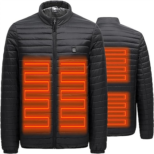 

Chaqueta térmica para hombres y mujeres, calentador de cuerpo eléctrico USB, abrigo acolchado ligero con calefacción para exteriores (sin batería)