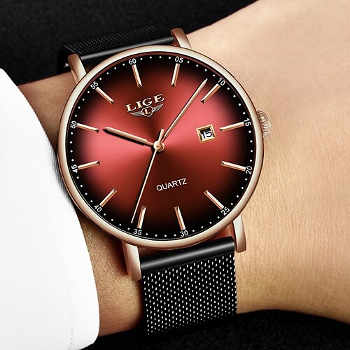 

Lige relojes de moda para hombre, relojes impermeables azules de lujo de primeras marcas, reloj de cuarzo informal simple con fecha ultrafino, reloj deportivo para hombre