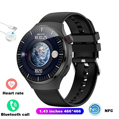 

GW56 Reloj inteligente 1.43 pulgada Smartwatch Reloj elegante Bluetooth Podómetro Seguimiento del Ejercicio Seguimiento de Actividad Compatible con Android iOS Mujer Hombre Larga espera Llamadas con