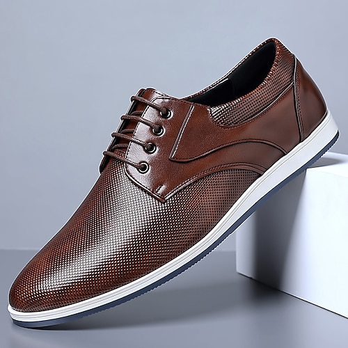 

Homme Oxfords Chaussures derby Chaussures Bullock Marche Décontractées Noël du quotidien Cuir Confortable Bottine / Demi Botte Mocassins Noir Vert Véronèse Marron Printemps Automne