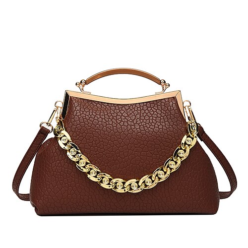

Femme Sac à main Sac de soirée faux cuir Soirée du quotidien Grande Capacité Etanche Couleur unie Rouge foncé Noir Blanche
