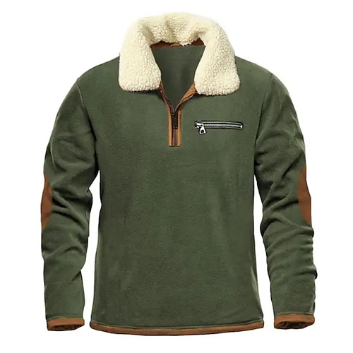 

Hombre Sudadera Sudadera con un cuarto de cremallera Verde Trébol Diseño Bloque de color Retazos Cremallera Deporte Diario Festivos Básico Casual Vellón fino Otoño invierno Ropa Sudaderas con capucha