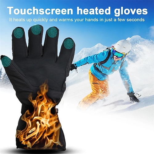 

Guantes calefactables con pantalla táctil para esquiar, guantes calefactores eléctricos con carga usb, guantes de ciclismo a prueba de frío, manoplas cálidas de invierno para exteriores