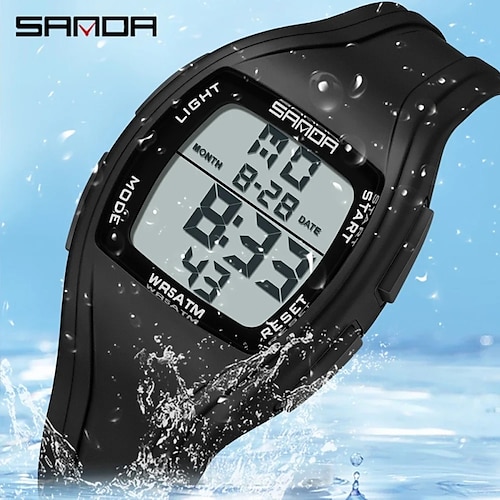 

SANDA Men's Watch Multiple Function Sport Digital Watch Fashion Casual Wristwatch Luminous Alarm Clock Calendar Waterproof Outdoor Men Women Wrist Watch