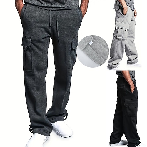 

Hombre Pantalones de Deporte Pantalones Pantalones casuales Pantalones deportivos tipo cargo Correa Cordón de la pierna Multi bolsillo Color sólido Plano Comodidad Al Aire Libre Longitud total Casual