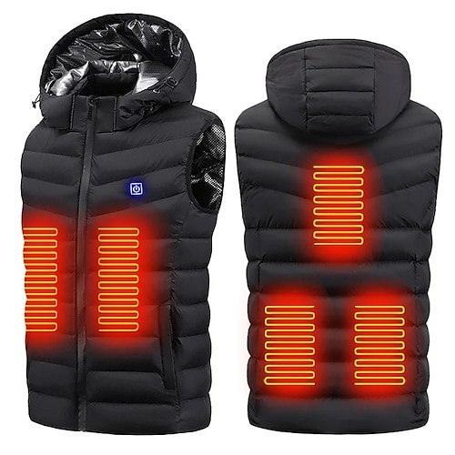 

5 Areas Heated Vest With Hood Men Women Usb Heated Jacket Heating Vest Thermal Clothing Hunting Vest Winter Heating Jacket