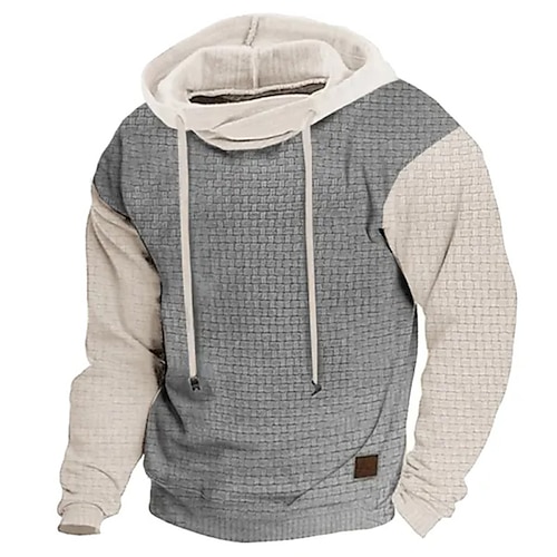 

Homme Sweat à capuche Gris Capuche Bloc de couleur Patchwork Sport Loisir du quotidien Vacances Vêtement de rue Frais Décontractées Printemps Automne Vêtement Tenue Pulls Capuche Pulls molletonnés