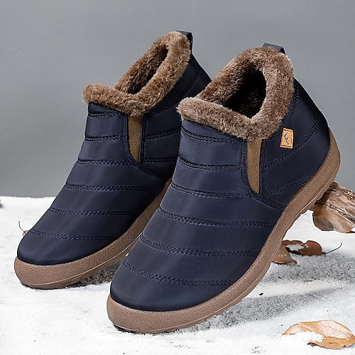 

Hombre Botas Retro Botas de invierno Zapatos de Paseo Casual Diario PU Tejido Cómodo Botines / Hasta el Tobillo Mocasín Negro Azul Primavera Otoño