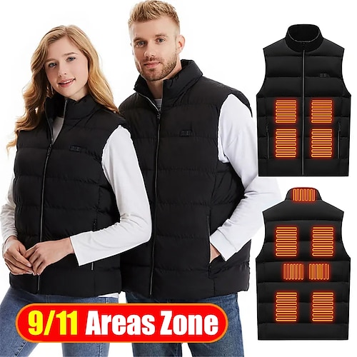 

Gilet chauffant d'hiver 9/11 zones hommes femmes veste chauffante électrique chauffant usb gilet chauffant rechargeable vêtements de chasse légers