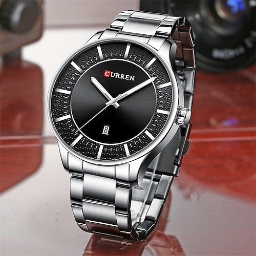 

CURREN Hombre Relojes de cuarzo minimalista Moda Negocios Reloj de Muñeca Calendario IMPERMEABLE Acero Reloj