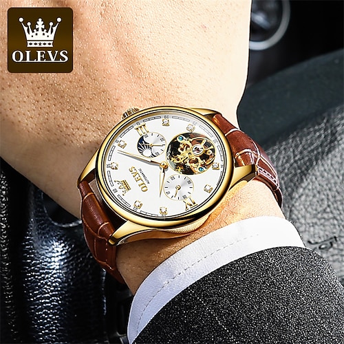 

Olevs marque montres pour hommes calendrier lumineux affichage de la semaine chronographe multifonction montre à quartz étanche sport montres pour hommes