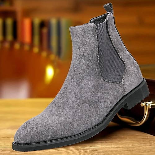 

Hombre Botas Zapatos formales Zapatos De Vestir Zapatos de Paseo Casual Diario Cuero Cómodo Botines / Hasta el Tobillo Mocasín Gris Primavera Otoño