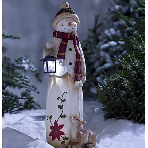 

Schneemann-Ornament, dekorativ, stehend, Schneemann-Styling, Kunstharz, Tragelampe, Schneemann, Bastelornament für Garten, Weihnachten, Schreibtisch, Chicmine