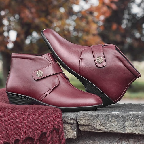 

Mujer Botas Botines chelsea Tacones con tira al tobillo Fiesta Oficina Diario Verano Invierno Talón de bloque Tacón Cuña Elegante Vintage Negocios Cuero Sintético Vino Negro Morado