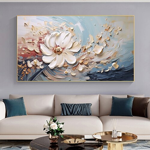 

Handmade Oil Painting Canvas Wall Art Decor Original Floral Painting in full for Home Decor With Stretched FrameWithout Inner Frame Painting