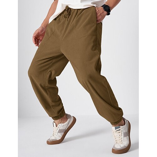 

Herren Jogginghose Trainingshose Jogginghose Jogger Cordhose Hose Hosen Kordelzug Elastische Taille Elastischer Ärmelbund Glatt Komfort Atmungsaktiv Casual Täglich Festtage Sport Modisch Schwarz