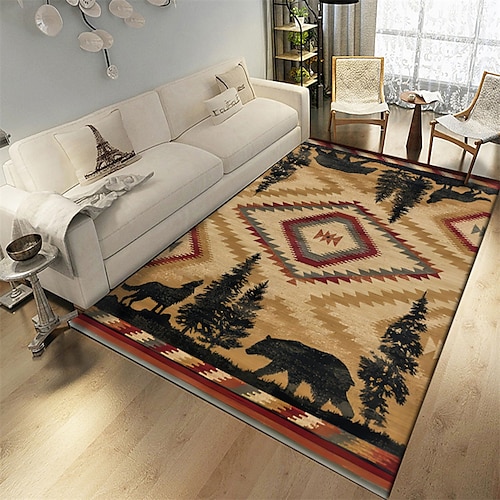 

Christmas Woodland Winter Area Rug Non Slip Floor Mat Bedside Livingroom Bedroom Indoor Outdoor