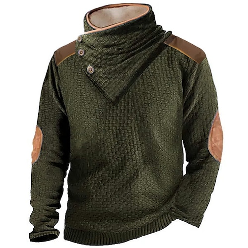 

Hombre Sudadera Negro Blanco Verde Ejército Azul Marino Cuello Alto Bloque de color Retazos Deporte Diario Festivos Ropa de calle Casual Vellón fino Otoño invierno Ropa Sudaderas con capucha Sudaderas