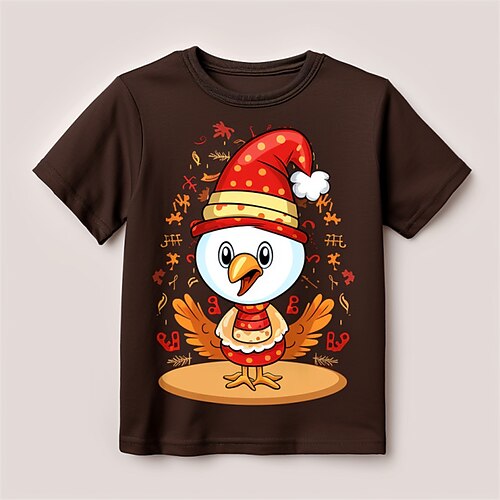 

Weihnachtsshirt für Jungen, 3D-Küken, kurzärmelig, 3D-Druck, Herbst, aktiv, Sport, Mode, Polyester, Kinder 3–12 Jahre, Outdoor, lässig, täglich, normale Passform