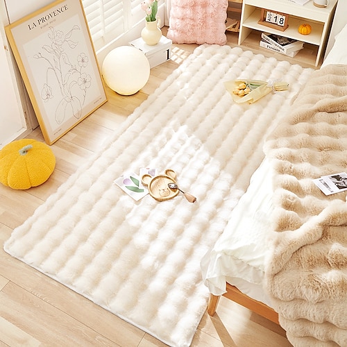 

Winter Thickened Rabbit Hair Bedside Carpet Living Room Tea Table Carpet Non Slip Bedroom Mattress Tatami Floor Mat