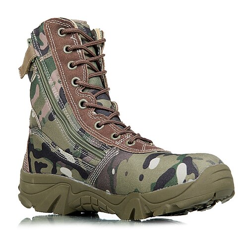 

Men's Boots Tactical Boots Hiking Boots Winter Boots Walking Vintage Sporty Casual Outdoor Daily PU Tissage Volant Comfortable Booties / Ankle Boots Loafer Black Camouflage Spring Fall