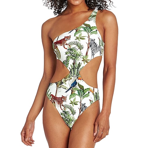 

Maillots de Bain Une pièce Maillot de bain Femme Découpé Imprimé Animal Arbre Normal Body Maillots de bain Sportif Tenues de plage Vacances