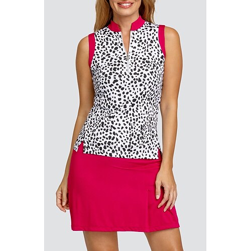 

Women's Golf Polo Shirt Red Sleeveless Top Spot Golf Attire Clothes Outfits Wear Apparel