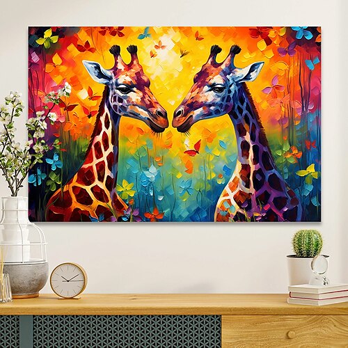 

Tiere Wandkunst Leinwand bunte Giraffendrucke und Poster Porträtbilder dekorative Stoffmalerei für Wohnzimmerbilder ohne Rahmen