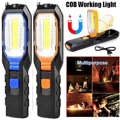 

LED-Arbeitsleuchte, wiederaufladbar, Cob-Inspektionsleuchte mit 4 Modi, superhelles Arbeitslicht, 90° drehbar, Handtaschenlampe, Arbeitslampe für Autoreparatur, Heimgebrauch, Notfall