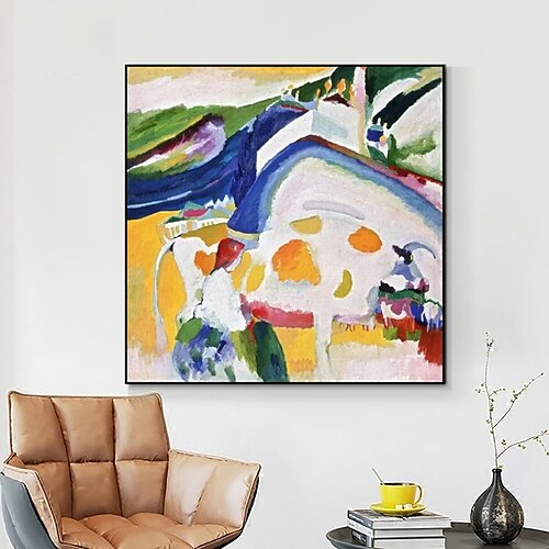 

Pintura a óleo artesanal em tela arte de parede decoração abstrata famosa wassily kandinsky a vaca para decoração de casa pintura sem moldura enrolada e não esticada