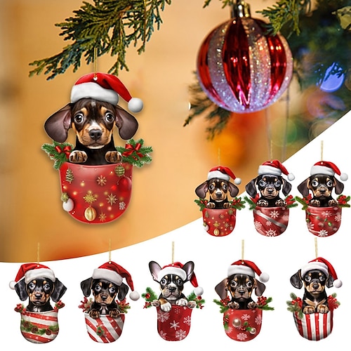 

perro de navidad árbol decoración colgante decoración del árbol de navidad vacaciones decoración del hogar