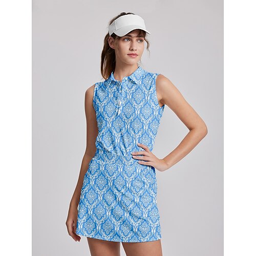 

Mujer Camisas de polo Camiseta de golf Polo con botones Transpirable Secado rápido Dispersor de humedad Sin Mangas Ropa de golf ropa de golf Ajuste regular Impreso Verano Tenis Golf pepinillo