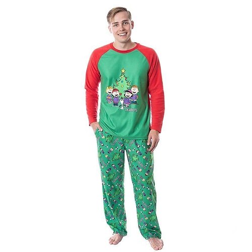 

Famille Noël Pyjamas Bande dessinée Intérieur Imprimer Vert manche longue Tenues maman et moi Actif Tenues assorties