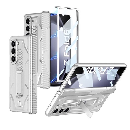 

Phone Case For Samsung Galaxy Z Fold 5 With Magsafe with Stand Holder with Screen Protector Full Body Protective Solid Color PC