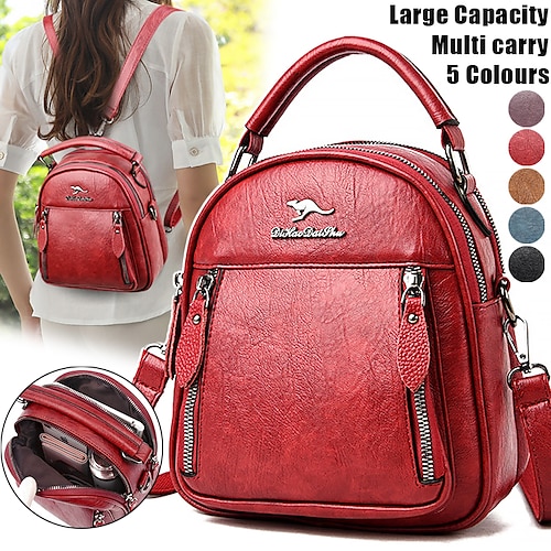 

Mujer Bolso bandolera Bolsa de hombro mochila Bolsa domo Cuero de PU Exterior Diario Festivos Cremallera Gran Capacidad Transporte múltiple Color sólido Negro Amarillo Rojo