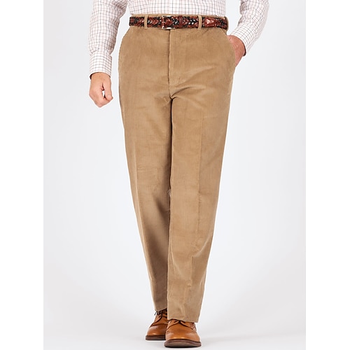 

Homme pantalon de costume Pantalon en Velours Côtelé Pantalon Pantalon de costume Poche Jambe droite Plein Confort Respirable Extérieur du quotidien Sortie Mode Décontractées Kaki Bleu de minuit