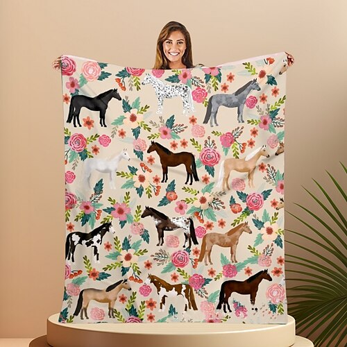 Girl on a online horse blanket