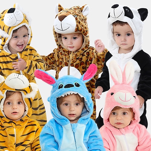 

Kinder Kigurumi-Pyjamas Nachtwäsche Pyjamas-Einteiler Tier Tier Pyjamas-Einteiler Kuschelig Baumwollflanell Cosplay Für Jungen und Mädchen Tiernachtwäsche Karikatur