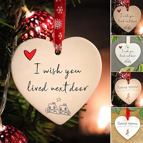 

Christmas Heart Hanging Ornament - 2023 New Speech Gifts Heart Decorations, Christmas Tree Decorations Ornaments, Thank You Gift Wedding Gifts for Friend Couples, Xmas Decor Home Office Gift Ideas