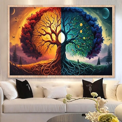 

1pc Botanicals DIY Diamond Painting Four Seasons Tree of Life Diamond Painting Handcraft Home Gift Without Frame