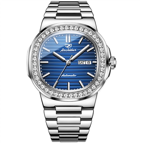 

New Jinshidun Brand Men'S Luminous Watch Calendar Week Display Fashion Mechanical Watch With Diamonds Classic Business Waterproof Men'S Sports Watch