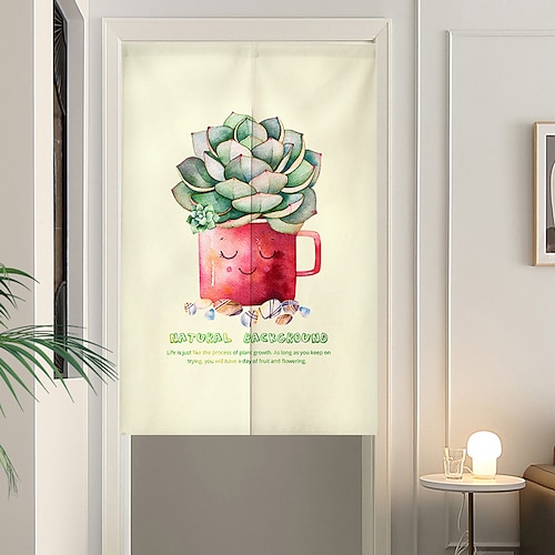 

Japanese Noren Curtain Door Cover Doorway Curtain Panel Traditional Small Cactus Door Tapestry Room Divider Curtains for Kitchen Sushi Bathroom Livingroom Bedroom