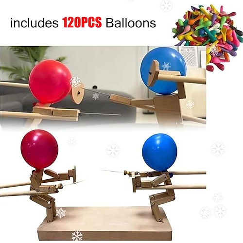 Balloon Bamboo Man Battle,Marionnettes D'escrime en Bois Faites à