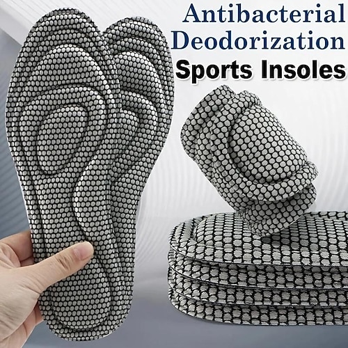 

1pair 5D Memory Foam Orthopedic Insole, Men's Shoes Women's Nano Antibacterial Deodorant Insole Sweat Absorption Running Pad Massage Sports Insole Foot Orthopedic Sole Running Accessories
