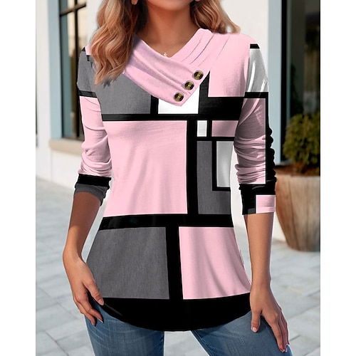 

Per donna Felpa Maglione A quadri Attivo Abbigliamento sportivo Pulsante Bianco Rosa Rosso Informale Sport A V Manica lunga giacca Media elasticità Primavera & Autunno