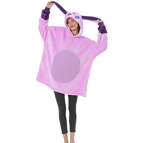 

Erwachsene Übergroße Hoodie-Decke Tier Tier Pyjamas-Einteiler Kuschelig Polar-Fleece Cosplay Für Damen Tiernachtwäsche Karikatur