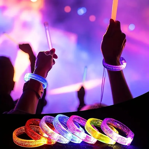 

3/5/10PC Glow Bracelet Glow Stick Bracelet Bulk New Year's Eve Party Supplies Gifts 2023 Glow In The DarkLED Bracelet Glow Toys Neon Party Favors Carnival Birthday Wedding New Year Party Game Gifts