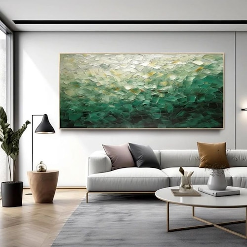  Handmade Oil Painting Canvas Wall Art Decoration Contemporary Green Abstract for Home Decor Rolled Frameless Unstretched Painting